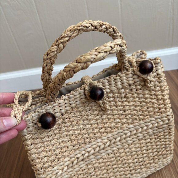 Woven Beachy Summer Purse Bag Tote - Picture 7 of 10
